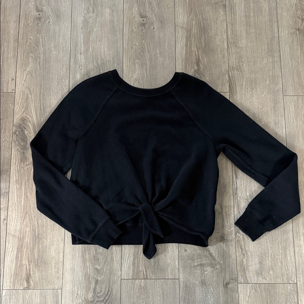 Abercrombie & Fitch Black Tie-Front Sweatshirt